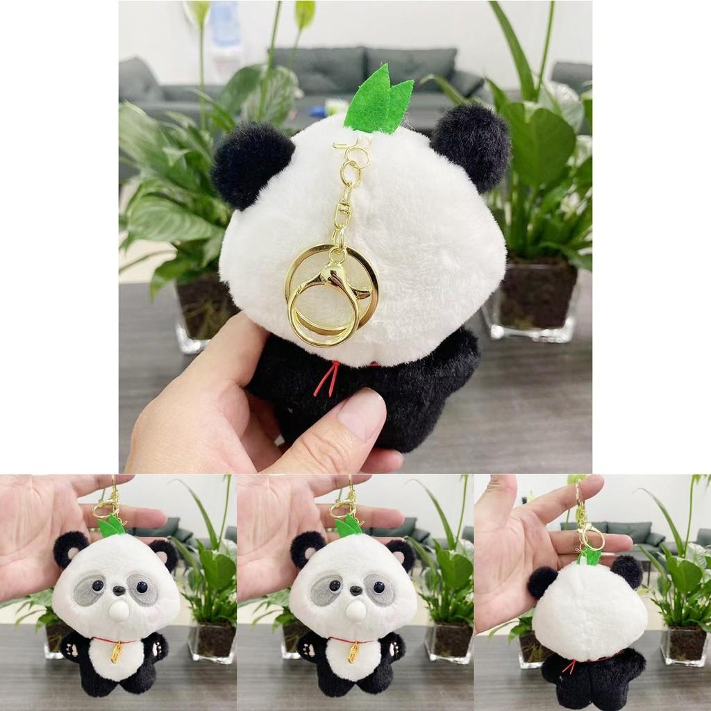 Adorable Cartoon Panda Plush Toy Keychain 12cm Soft Stuffed Animal Charm For Kids