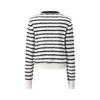 GIOVANNI VALENTINO Women's 100% Wool Striped Round Neck Sweater