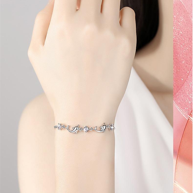 Ladies Crystal Dolphin Elegant Bracelet
