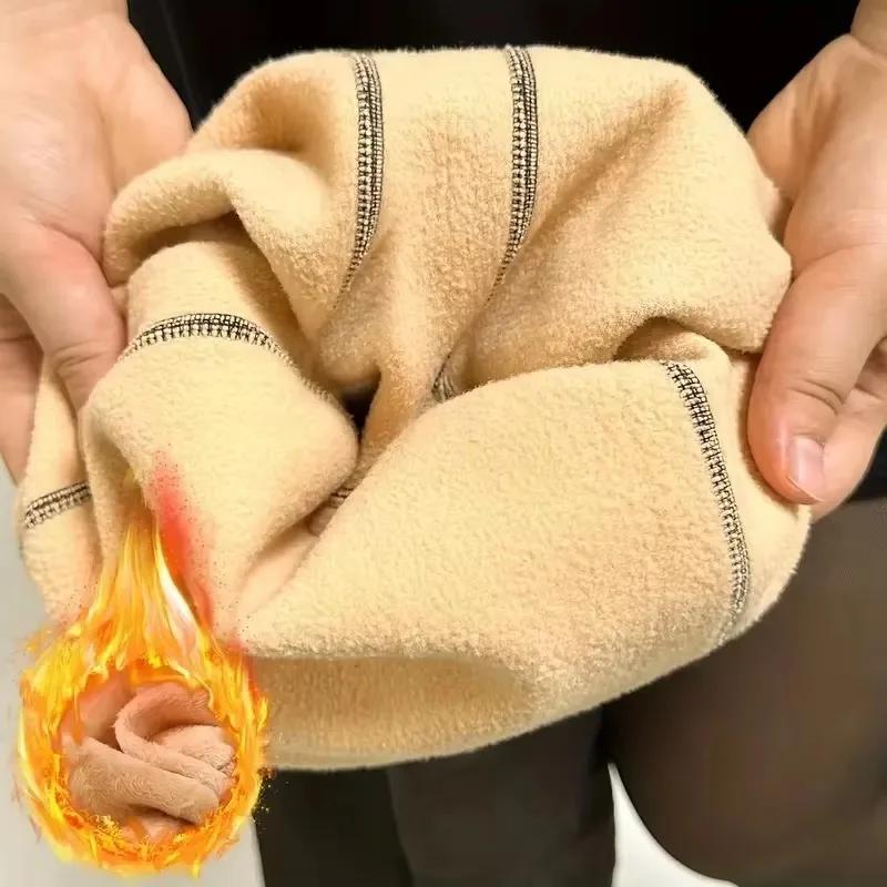 Колготки Женские Зимние Термо Полупрозрачные Чулки Термо Флисовые Леггинсы для Женщин Плюшевые Носки Брюки Теплые Леггинсы Женские