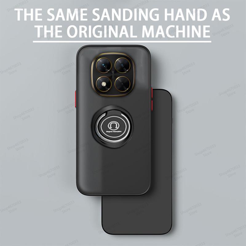 Магнитный держатель-кольцо Чехол для телефона для POCO X7 M6 F6 X6 Pro X4 F4 GT X3 NFC Матовый бронированный чехол для POCO F5 X5 X4 M4 M3 X3 Pro F3