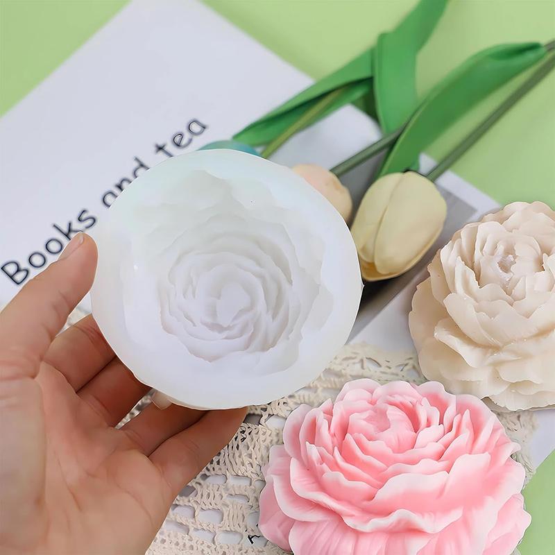 Силиконовая 3D форма для свечей Цветок Роза Суккуленты Бытовая DIY Форма для литья эпоксидной смолы Ароматерапия Гипсовые свечи TMZ