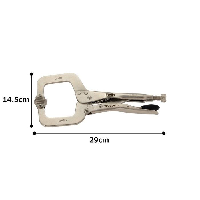 [Tone] Grip Pliers (C-Type Swivel) VPCV-300, 290mm, Silver