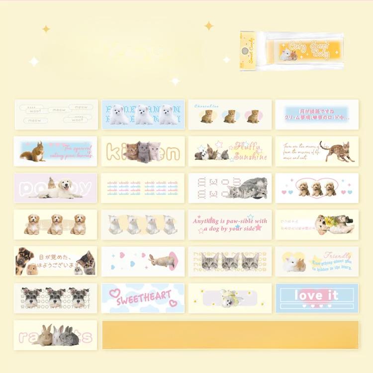 50 шт. шикарные наклейки для журнала-скрапбукинга Kawaii Cartoon Kitten Puppy Cake Series канцелярские наклейки DIY Decor наклейка для багажа