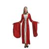 Hot Sale Women's Medieval Costumes Golden Velvet Straps Horn Sleeves Long Dresses Party Stage Performance Costumes