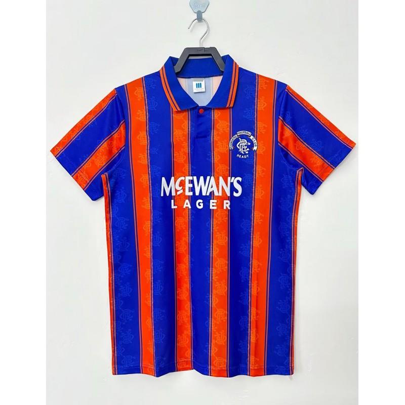 Rangers 1993-94 Away Retro Football Jersey Short Sleeve Soccer Shirt Men Women Sportswear