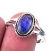Кольцо из чистого серебра 925 пробы с натуральным лабрадоритом ручной работы S.10 V3v66