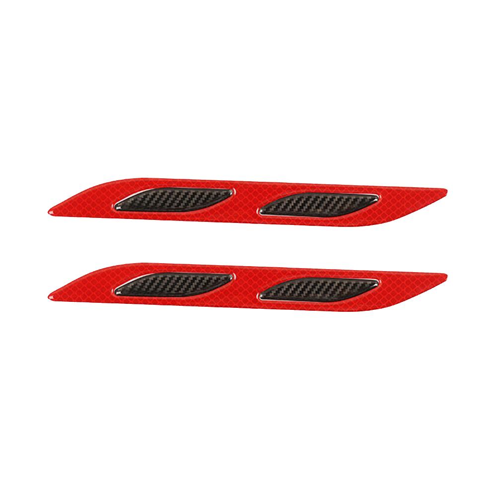 2 шт., светоотражающие полосы для автомобиля, защита для бампера, защитная наклейка из углеродного волокна, предупреждающая наклейка для автомобиля, лента против царапин, украшение автомобиля