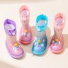 Cartoon Mid-Calf Unicorn Waterproof Boots for Children, Padded Warm Rain Boots for Girls, Student Outdoor Non-Slip Water Shoes