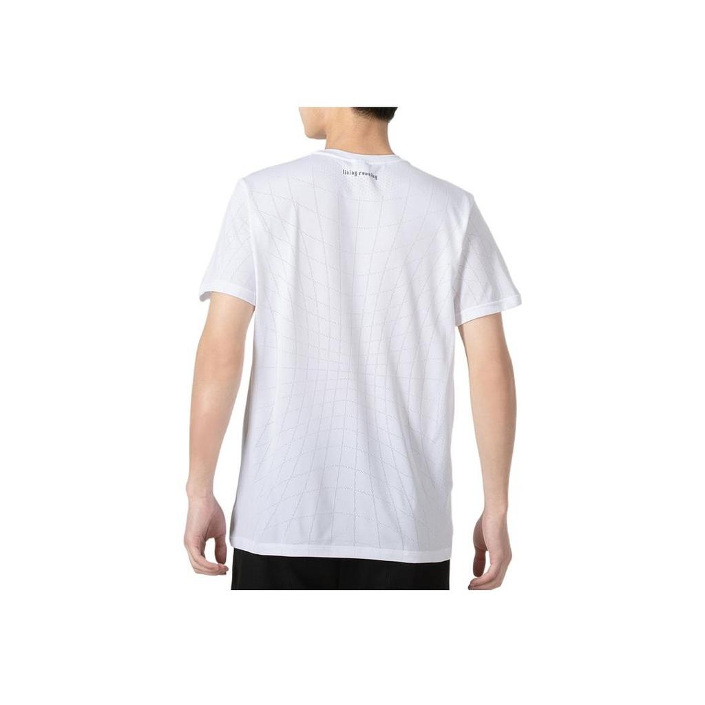 Футболка мужская с коротким рукавом и круглым вырезом Li Ning Plain Logo Micro Badge, дышащая, белая ATSR259-3