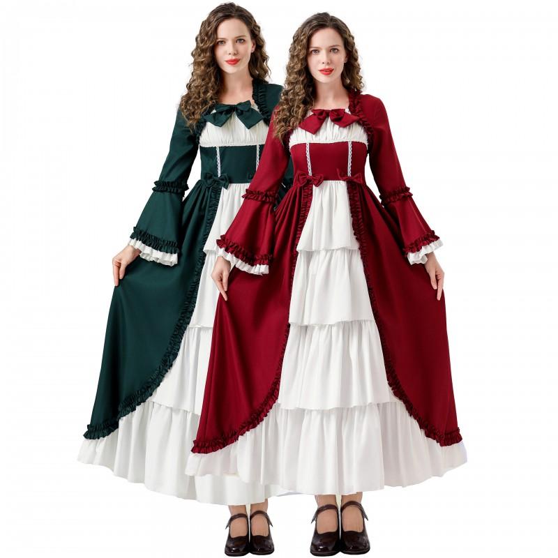 S-XXL Medieval Gothic Queen Cosplay Dress Lolita Style Halloween Costume Anime Roleplay