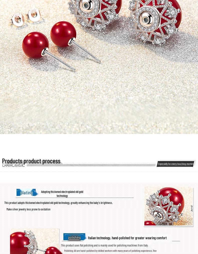 Милые двусторонние серьги-пусеты с жемчужным кружевом - подарок на День святого Валентина и Рождество для женщин