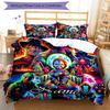 3pcs Custom Name Halloween horror Bedding Set Duvet Cover Closure Includes 1 Duvet Cover & 2 Pillowcases, Soft and Comfortable for All Seasons.