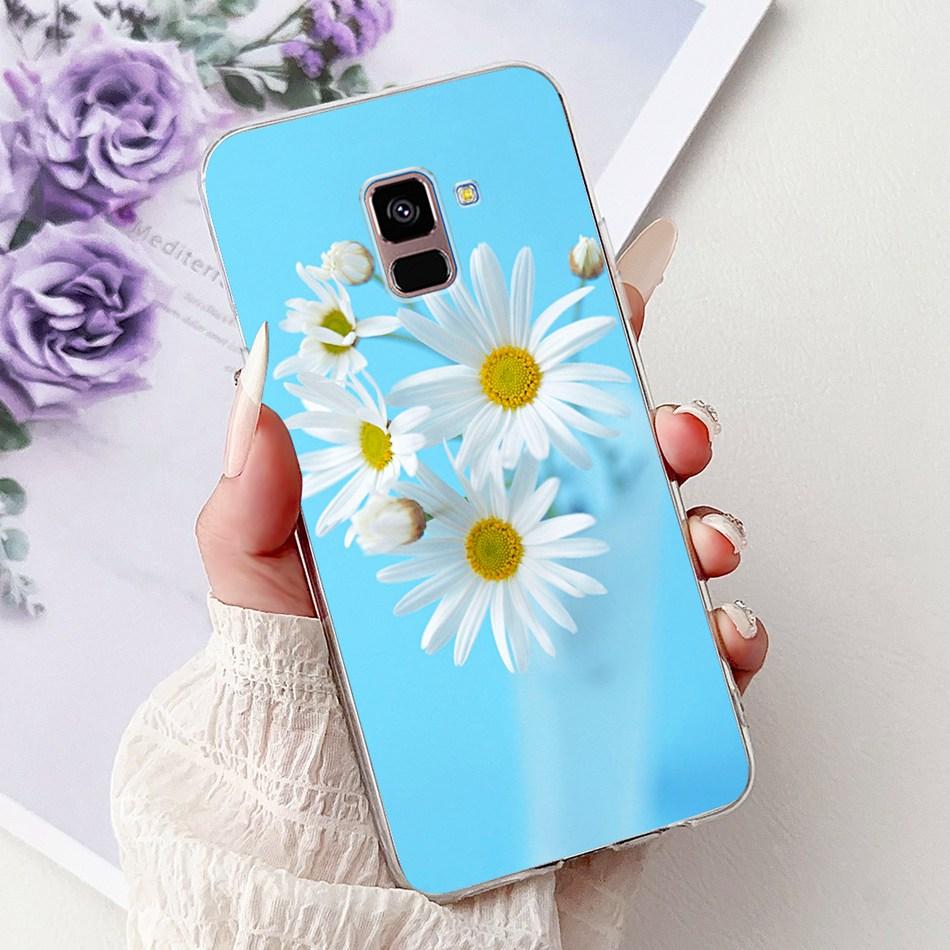 Phone Case For Samsung Galaxy A8+ (2018) SM-A730F / A8 (2018) SM-A530F Elegant Floral Butterfly Soft Silicone TPU Cases