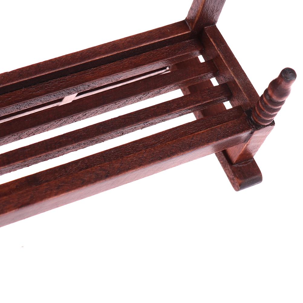 1:12 Miniature Furniture Doll House Wooden Sofa with 4 Pillows For Dolls Children Role Play Toy Dollhouse Miniature Furniture