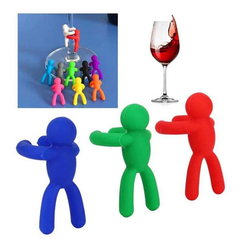 Креативная силиконовая этикетка на винный стаканчик лилипута, идентификатор красного винного стаканчика