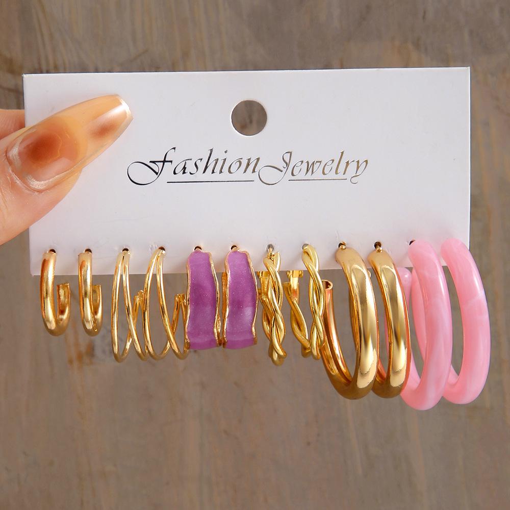 Милый розовый акриловый набор серег: 6 Модных Дизайнов для Женщин
