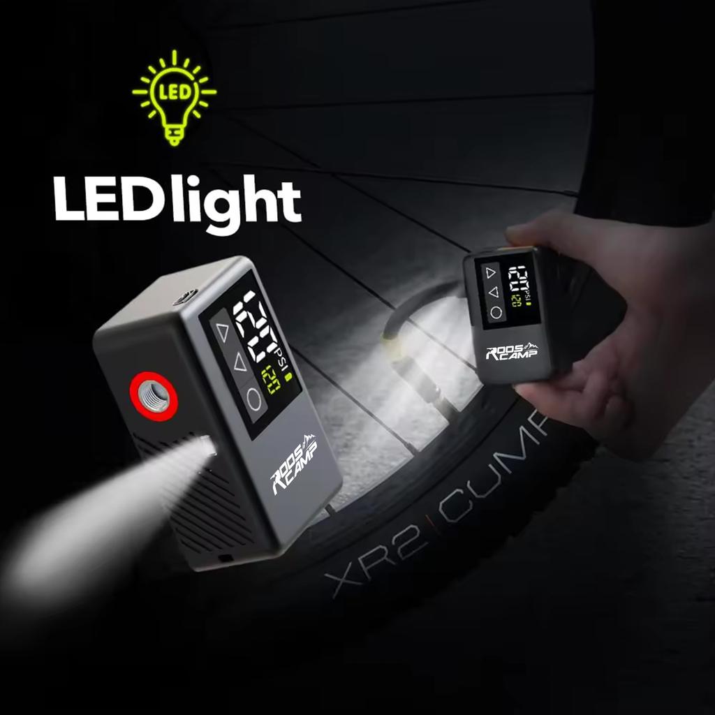 Mini Portable Electric Bike Pump - 120 PSI, Cordless Tire Inflator with Auto-Stop & Digital Display for Road & Mountain Bikes