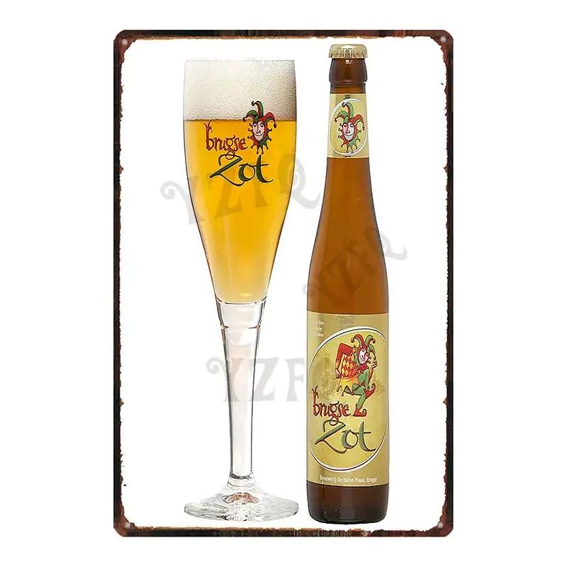 Бельгийское пиво VintageBrugse Zot La Trappe Металлические жестяные таблички для стены Бар Паб Искусство Кухня Кофе Домашний декор 30X20СМ DU-8282A