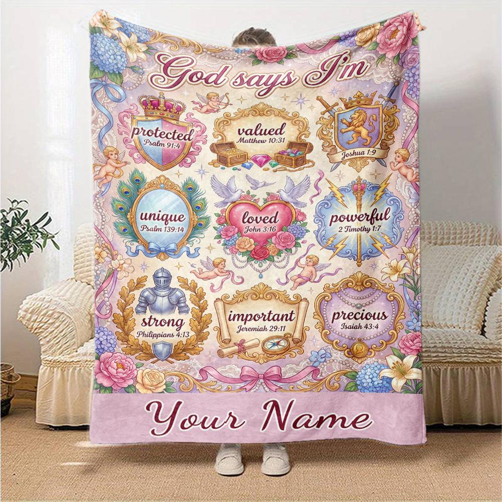 God'S Affirming Words Lightweight Blanket Warmthful Decor Suitable For Sofa Couch Office Bed Picnics Ideal For All Seasons Versatile Accessory Perfect