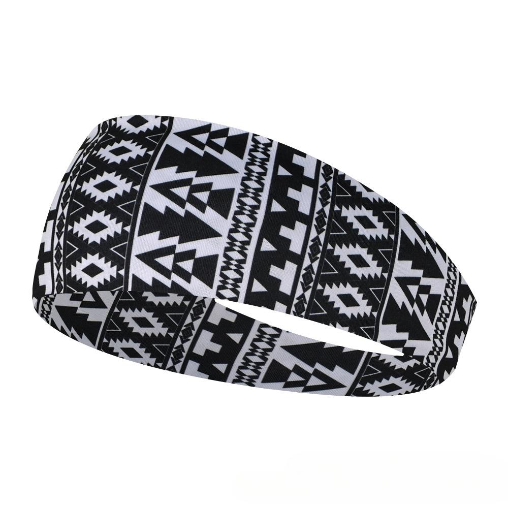 Sports Headband Men Women Printed Wide Sports Sweatband Stretch Elastic Fitness Gym Running Tennis Headwrap Yoga Hair Bands 1pc
