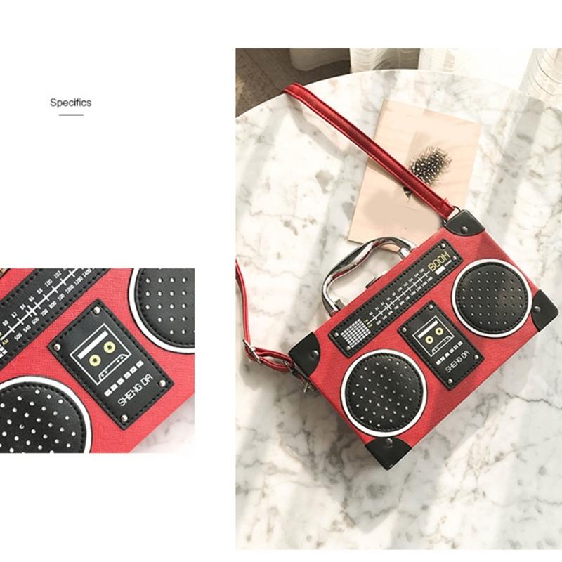 Женская сумка на плечо в форме радио, простая сумка-мессенджер, креативная сумочка и кошелек, вечерняя сумка, сумка кроссбоди из ПУ кожи