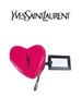 YSL - Очаровательная косметичка в форме сердца цвета маджента с зеркалом - Милый дорожный косметический несессер, Идеальный подарок для девушки и подростков