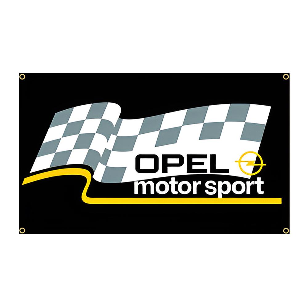 90x150см Флаг с металлическим логотипом Opels Motor Sport, полиэстер, печатный, Баннер-гобелен для украшения гаража или улицы