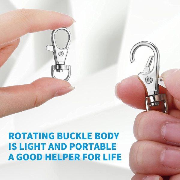 10/20/40 шт., поворотный карабин премиум-класса с кольцами для ключей, металлические крючки, крючки для брелоков (20 поворотных карабинов + 20 брелоков для ключей)