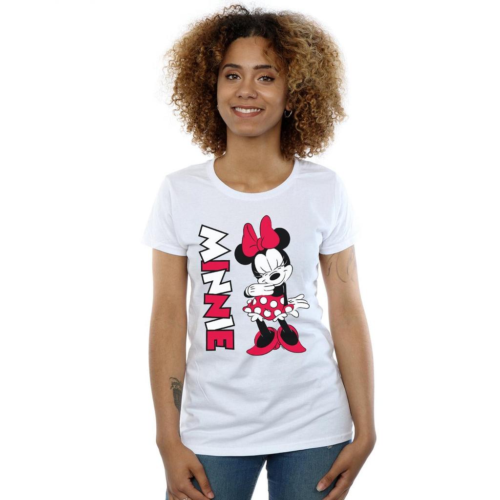 Disney Womens/Ladies Minnie Mouse Giggling Cotton T-Shirt