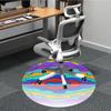 1pc Abstract Waves Chair Carpet for Office Non Slip, Machine Washable Rug for Office, Room Holiday Decor for Christmas, Birthday Polyester