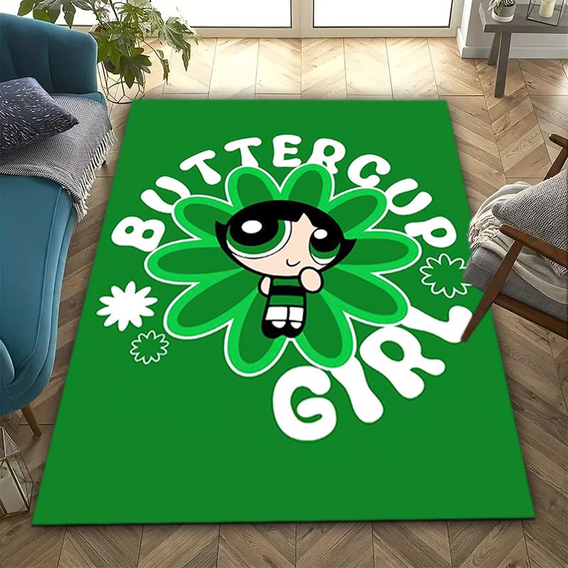 1Pc The Powerpuff Girls Printed rectangle carpet, home door mat, outdoor travel protection carpet A6
