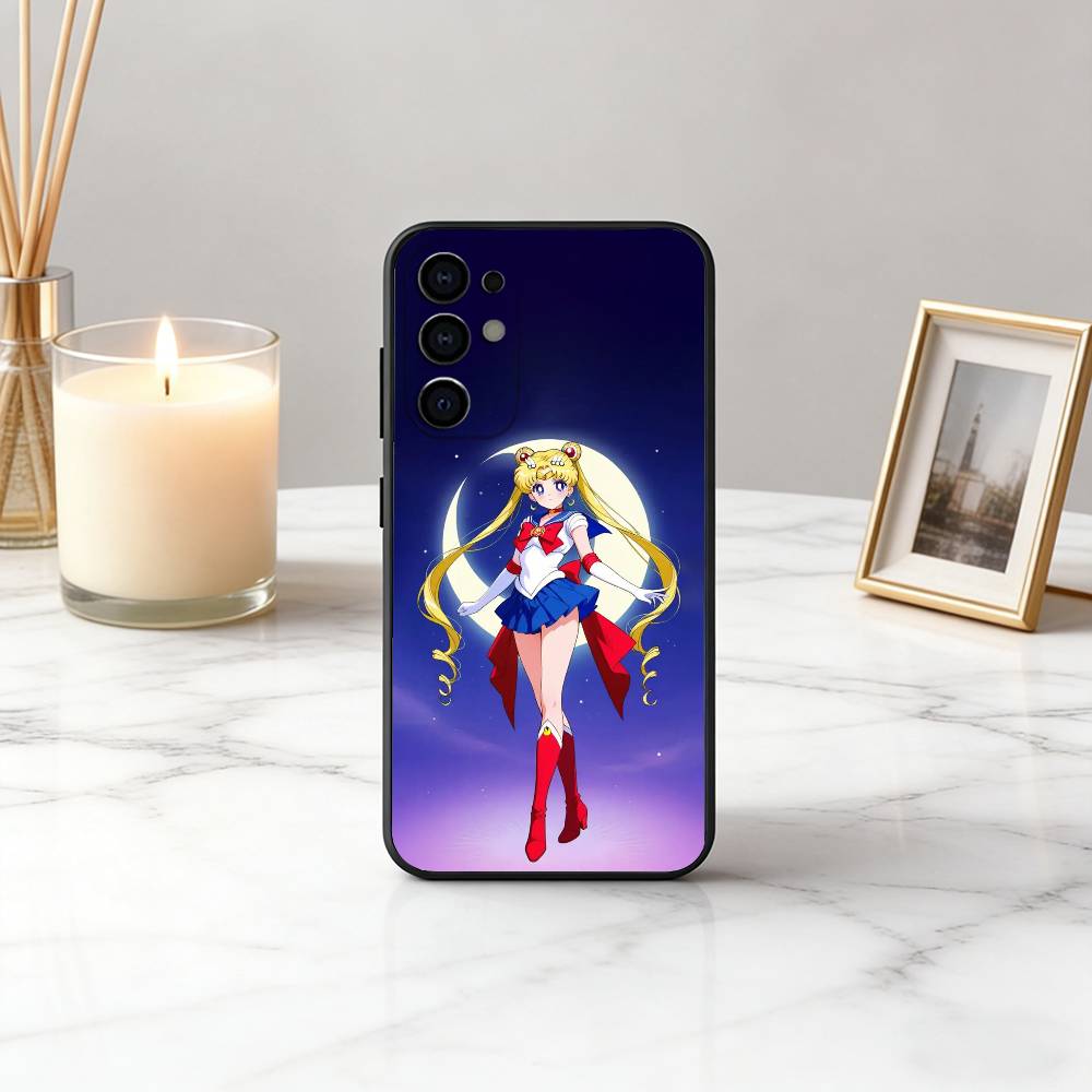 Милый Чехол Для Телефона S-Sailor M-Moons Усаги Цукино Для Samsung S25,S24,S21,S22,S23,S30,Ultra,S20,Plus,Fe, Мягкий Силиконовый Черный Чехол