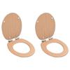 VidaXL 2 Pcs MDF WC Seats and Soft-Close Lid Bamboo