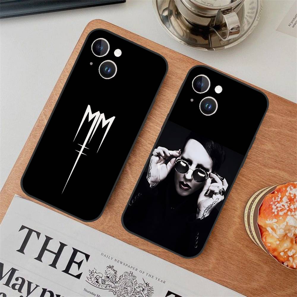 Чехол для телефона Singer M-Marilyn Manson Чехол для телефона Для iPhone 17 16 15 11 13 14 Pro Max X Xr Xs Max 12mini Черный Чехол