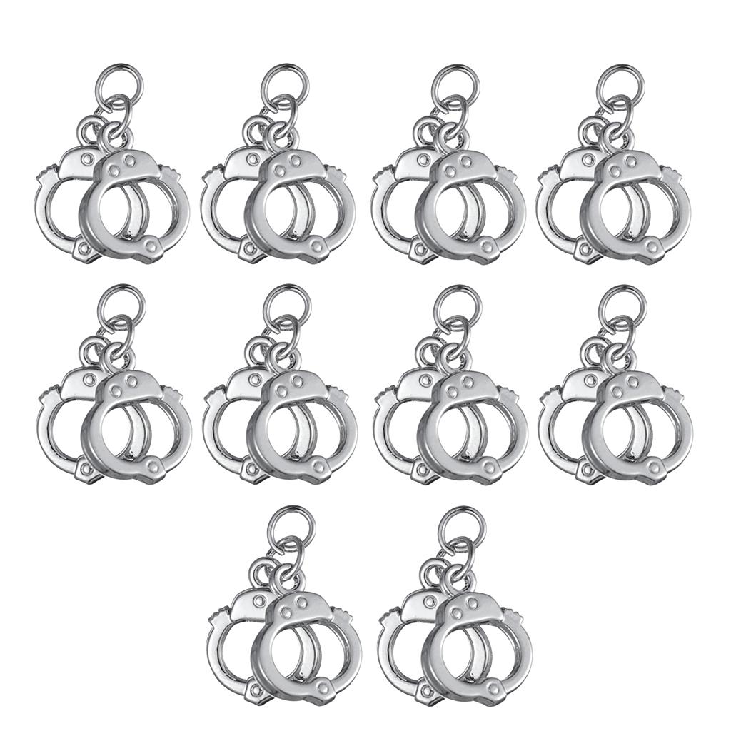 10pcs Manacle Handcuff Diy Charm Handmade Jewelry Making Accessories Sliver