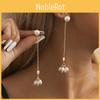 Pearl Geometric Sophisticated Earrings Gold Tassel Long Dangle Earrings For Women