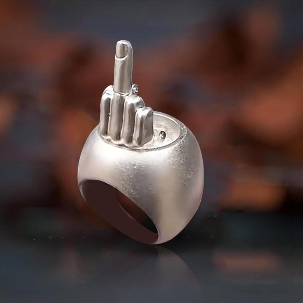 Кольцо на средний палец, ретро-персонажное декомпрессионное кольцо, забавное кольцо, милое юмористическое кольцо на средний палец, рождественская новинка, розыгрыш, подарок на средний палец