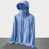 Солнцезащитная одежда Куртка мужская женская с капюшоном и длинным рукавом на молнии из ледяного шелка для защиты от ультрафиолета