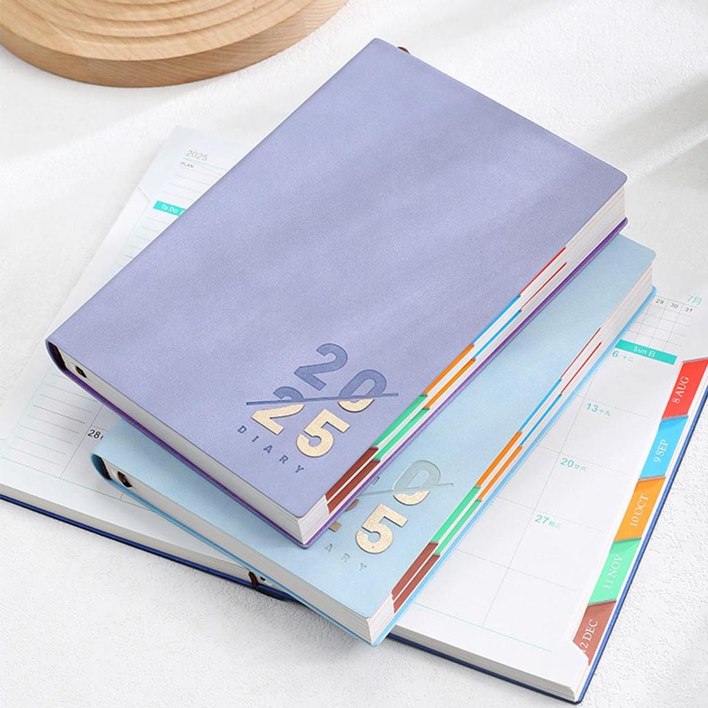 Кожаный деловой план на 2025 год формата А5, ежедневник для студентов, дневник учета на 365 дней, блокнот, памятка, 200 листов, 400 страниц