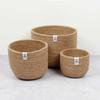 Набор из трех высоких джутовых мисок - натуральный