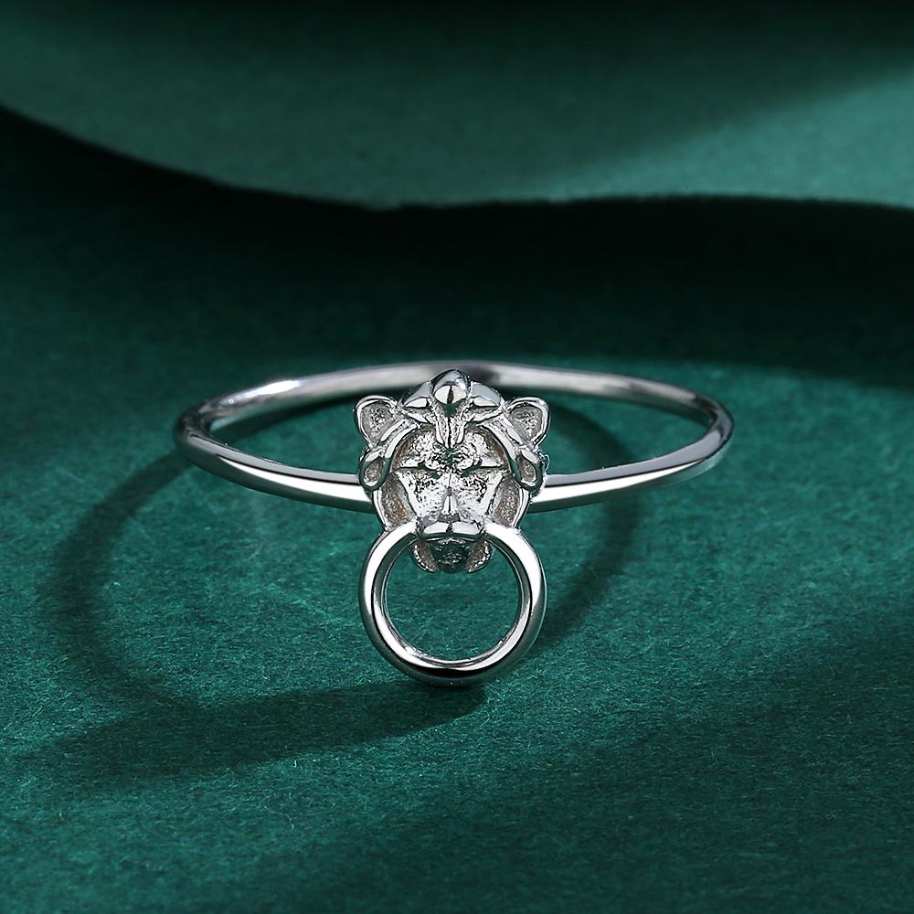 Модные парные кольца в форме головы льва из серебра 925 пробы для женщин, оригинальные геометрические кольца из настоящего стерлингового серебра, юбилейные украшения