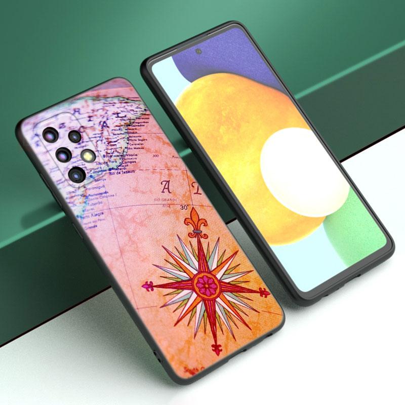Чехол для телефона с картой мира для путешествий для Samsung A13 A22 A24 A32 A23 A25 A34 A35 A52S A53 A54 A55 A73 5G A12 A14 A15 A31 A33 A50 A51 A72