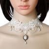Vintage Gothic Wedding White Statement Women Bride Bridal Necklace Choker Collar Jewelry