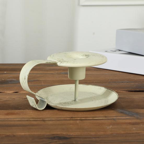 2 шт. Железный подсвечник для конических свечей с ручкой, винтажный металлический подсвечник для дома, гостиной