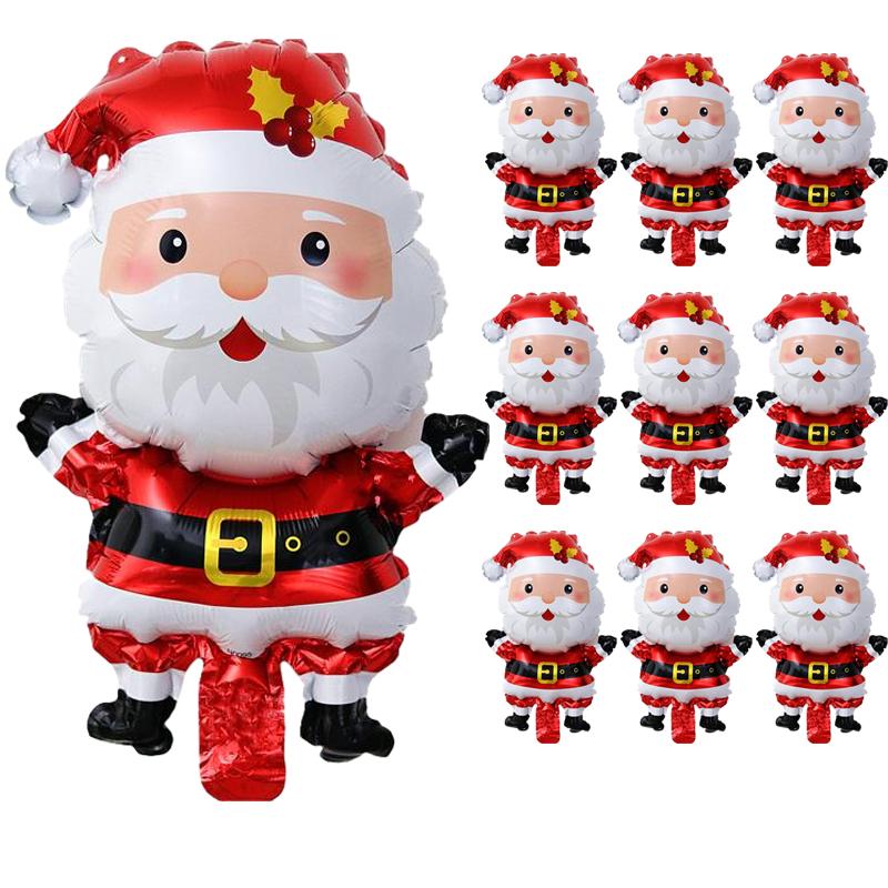 10/1PCS Mini Gingerbread Man Foil Balloons Toy Christmas Tree Santa Claus Children Birthday Party Christmas Holiday Decorations