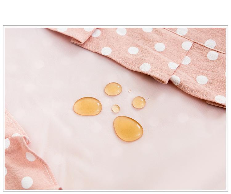 Cute Japanese Style Polka Dot Apron: Breathable, Hanging Neck, Waterproof & Oil-Proof for Kitchen.