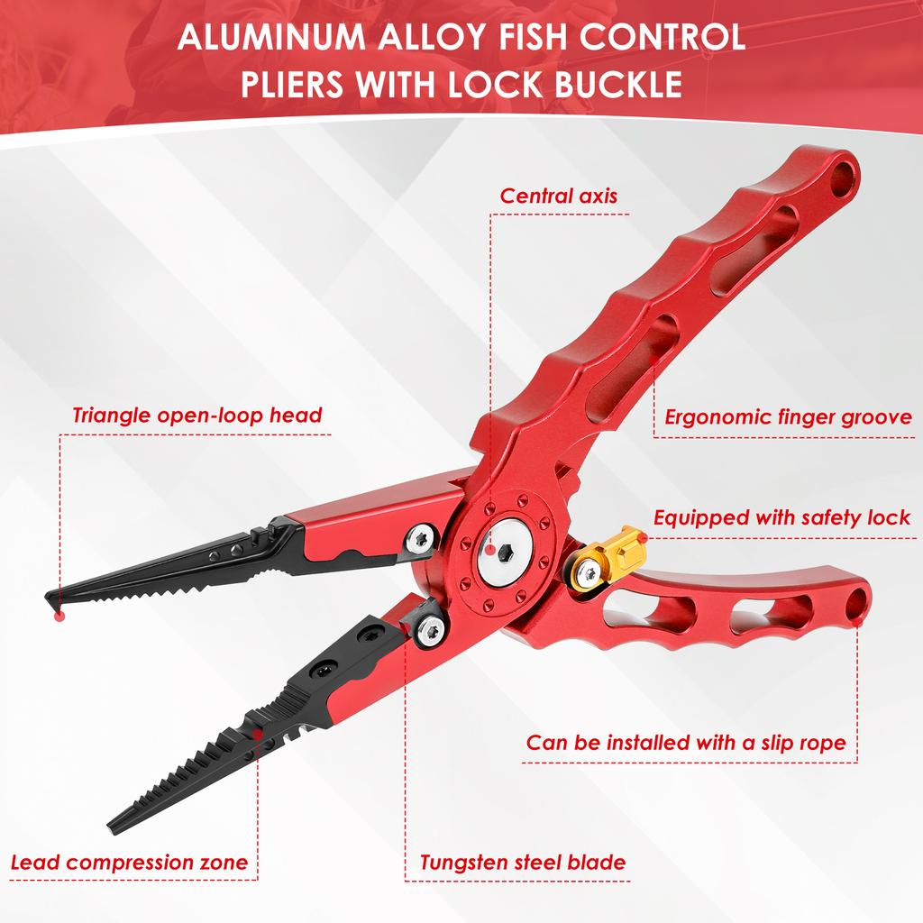 Aluminum Multitool Fishing Pliers Hook Remover Line Cutting and Split Ring Fishing Gear Fishing Tools Sets Split Ring Pliers