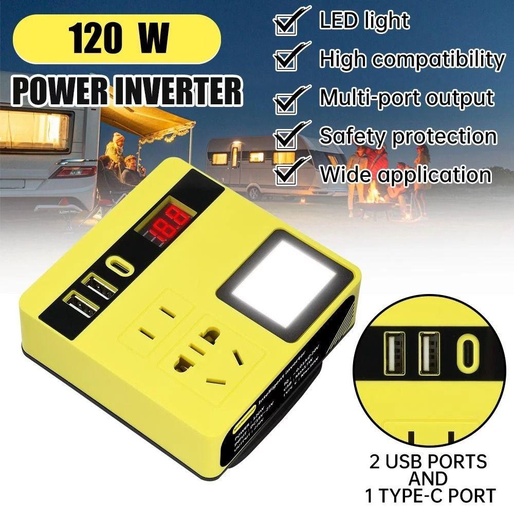 DC 21V To 220V Battery Inverter 120W Power Converter Transformer for Makita For Outdoor Activities