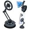 Magnetic Car Phone Holder with Strong Suction and 360° Adjustable Arm for Dashboard & Windshield